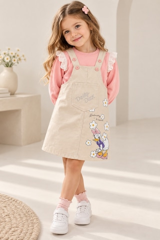 Nota Kids Kız Çocuk Çiçek Baskılı Gabardin Jile Elbise Takımı Dantel Detaylı Sweatshirtlü 2'li Takım Krem Nota Kids Kız Çocuk Çiçek Baskılı Gabardin Jile Elbise Takımı Dantel Detaylı Sweatshirtlü 2'li Takım Krem