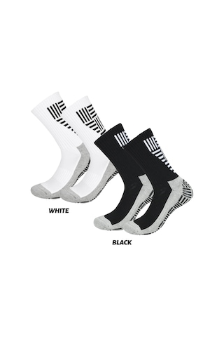 Yifomall Erkekler İçin Nefes Alabilir Kaymaz Futbol Çorapları - Siyah/beyaz Seçenekli Siyah