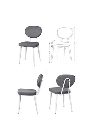 Vilinze Deniz Sandalye Avanos Ahşap Mdf Sabit Mutfak Masası Takımı - 80x80 Cm Sigma Gri