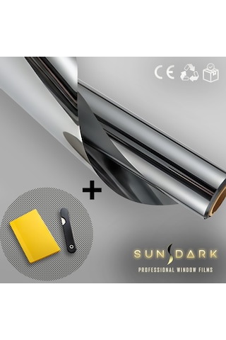 50 Cm X 6 Metre Silver Aynalı Cam Filmi %15 Uygulama Setli