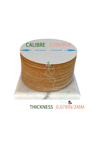 Xurunkeji 40 Paket Kendinden Yapışkanlı Mantar Yuvarlak 3,5 İnç Destek Sayfaları Mantar Bardak Altlıkları Kendin Yap El Sanatları İçin - Alt Koruma Kahverengi