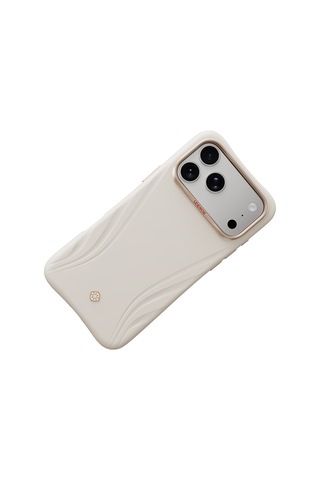 Apple Uyumlu iPhone 18 Pro Uyumlu Kılıf M-safe Şarj Özellikli Çizgili Logolu Udemos Freedom Serisi Kapak Beyaz