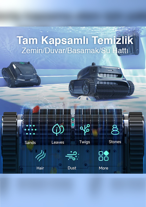 Wybot S2 Pro Havuz Robotu 300m2 Havuz Taban Ve Havuz Duvarı Temizlik Robotu