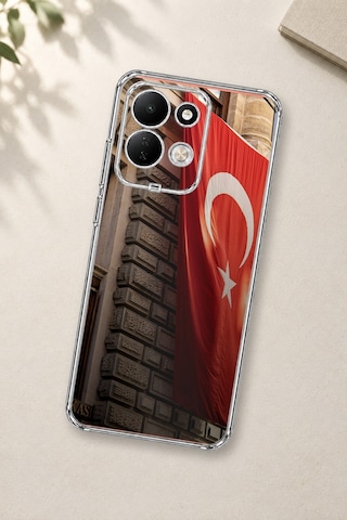 Redmi 17 4g/5g Uyumlu Dev Türk Bayrağı Baskılı Silikon Kılıf