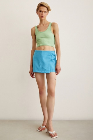 Trendquel Askılı Crop Bluz Yeşil Yeşil
