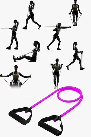 Yüksek Sert Tutacaklı Pilates Direnç Lastiği + Denge Topu 2li Set Mor