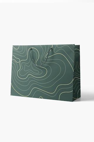 AkalBatu Small 3,3 Ds Klasik Seri Kraft Çanta 37 x 25 x 11 CM 25'Li - Yeşil
