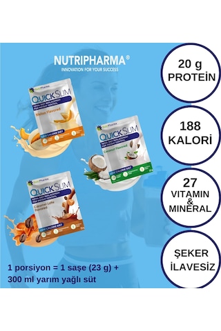 Quick Slim Öğün Tozu, Tropikal Karışık Kutu, 30 Saşe