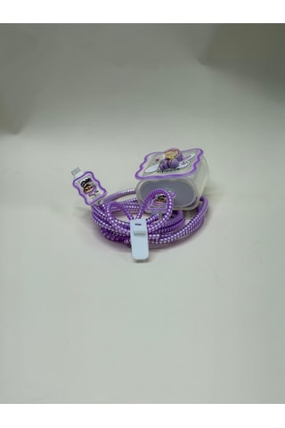 Sweety iPhone Uyumlu Kablo Ve Başlık Koruyucu Set Mor