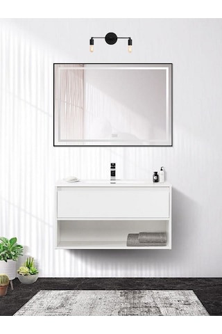 Riolight Retro Modern Vintage Siyah 2xe27 Duylu Ayna Üstü Duvar A Siyah