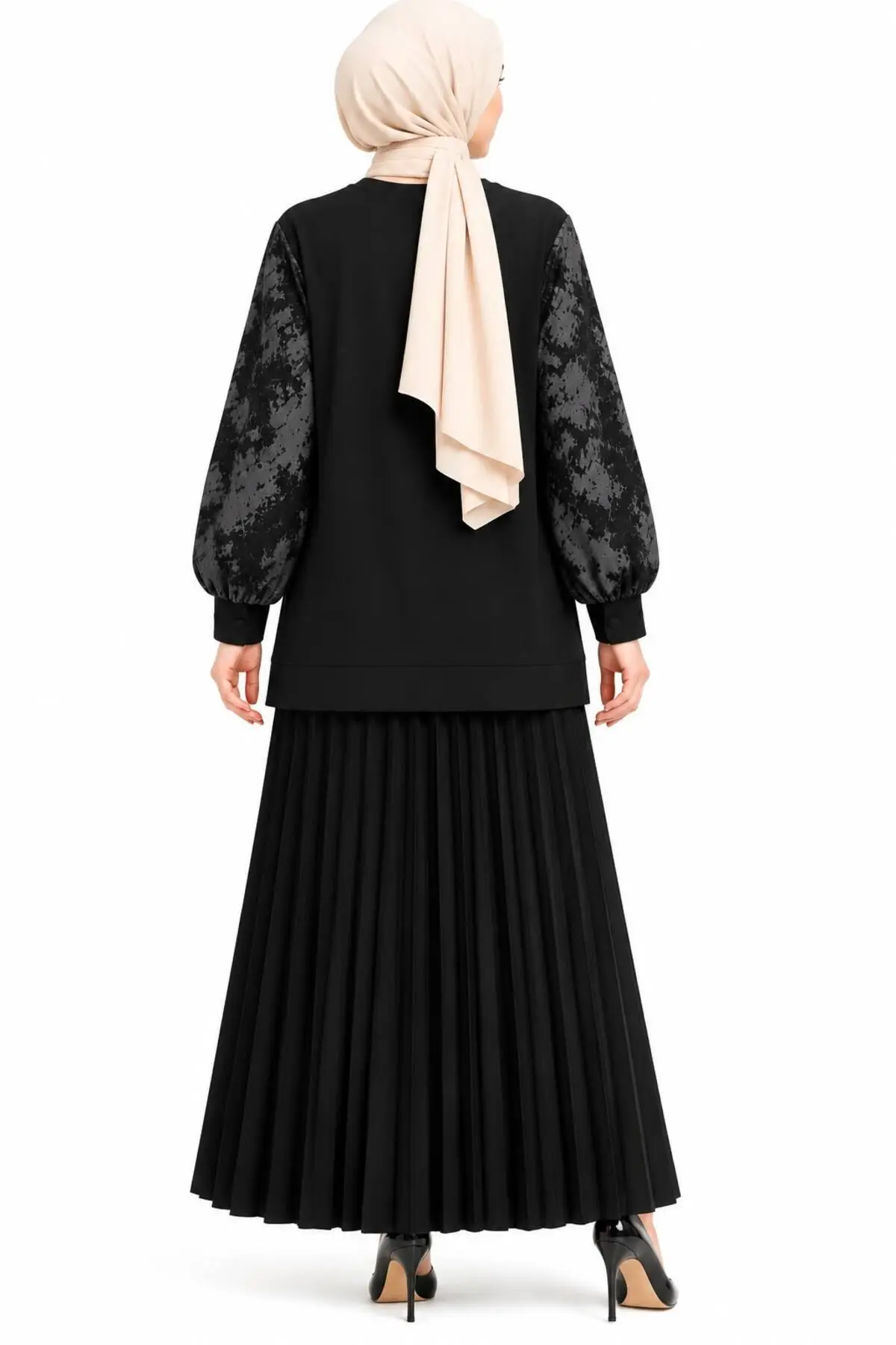 Missmelissfashion Miss Meliss Sandy Jakar Salaş Etekli Takım Siyah