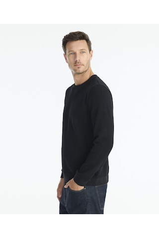Yargıcı Regular Bisiklet Yaka Uzun Kol Sweatshirt 25kesw9006x 001 Siyah