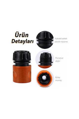 1/2" Hortum Musluk Bağlantı Adaptörü 2 Adet + 1/2-3/4" Musluk Adaptörü Bahçe Sulama Aparatı 1