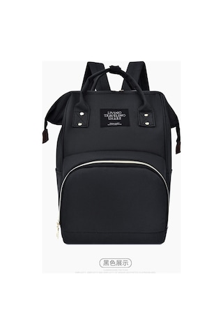 Dianziye Mama Çanta Sırt Çantası Çok Fonksiyonlu Büyük Kapasiteli Toxik Olmayan Dayanıklı Anne Bebek Çantası Siyah Siyah