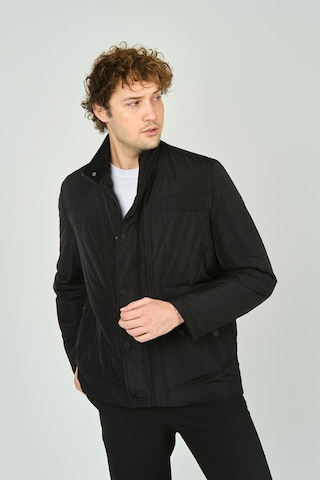 Lucas Erkek Fermuar Ve Çıtçıt Kapamalı Hakim Yaka Kaban 4785 Siyah Siyah
