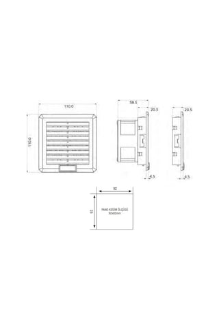 PLASTİM 30 M3/H - 120X120X58,5 Mm Ip54 Filtreli Fan