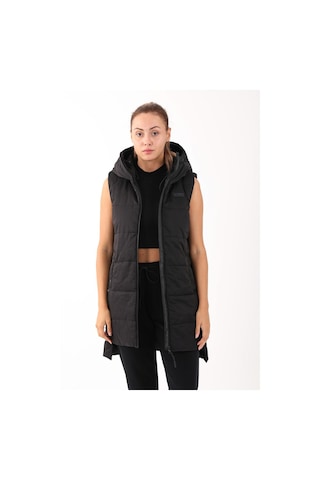 Maraton Sportswear Comfort Kadın Kapşonlu Kolsuz Basic Siyah-siyah Yelek 21402-siyah-siyah Siyah - Siyah