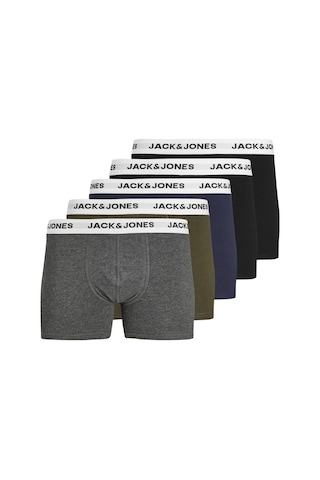 Jack & Jones Erkek Logolu Beli Lastikli 5'Li Boxer Paketi - Basic 12214455 Forest Night