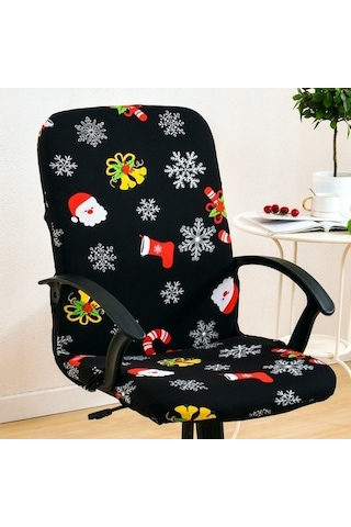 Yaozixa Ofis Sandalyesi Kılıfı Orta Boy - Yüksek Esnekliği, Yumuşak Ve Çatlaklı, Dayanıklı, Tam Koruma, Dekoratif, Makine Yıkama Uygun Siyah
