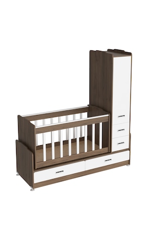 Patiko Furniture Swing Sw 262 Dolaplı Büyüyen Beşik Ceviz