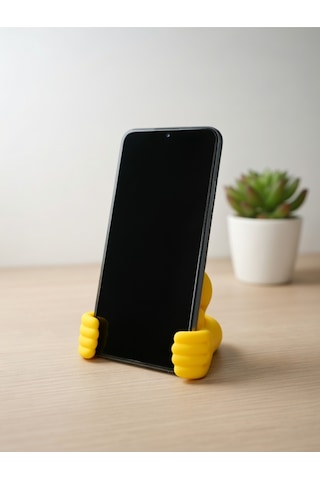 Emoji Tasarımlı Çift El Telefon Standı & Masaüstü Tutucu Sarı