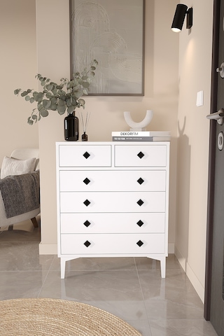 Df11103 6 Çekmeceli Şifonyer Modern Yatak Odası Bebek Odası Çamaşır, Kıyafet Düzenleyici Dolap