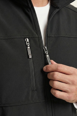 Genius Store Erkek Yelek Softshell Su Geçirmez Tam Fermuarlı Cepli Normal Kalıp Spor Yelek Siyah