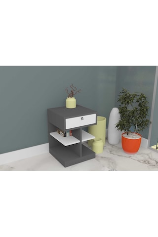 Bicabin Çınar Çekmeceli Raflı  Komodin