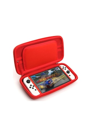 Nintendo Switch Ve Oled Uyumlu Fermuarlı Koruma Çnatası Dobe İtns-1130 3 Renk - Kırmızı