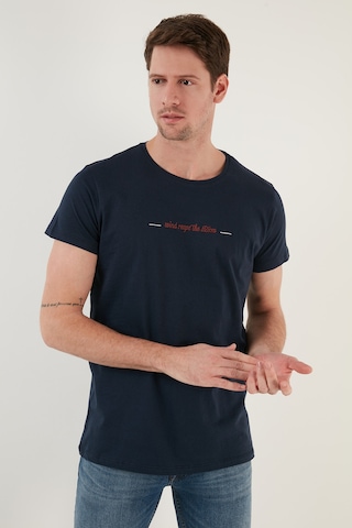 Buratti Pamuklu Slim Fit Bisiklet Yaka Erkek T Shirt 541Wind Lacivert