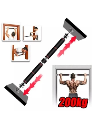 Barfiks Çubuğu 60-100 Cm Çift Uzun Süngerli Ayarlanabilir Barfiks Çekme Demiri Barfiks Aleti