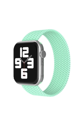 Wozlo Apple Uyumlu  Watch 1 2 3 4 5 6 7 8 Se Ultra Spor Loop Örgü Kordon L Beden 38/40/41mm - Su Yeşili
