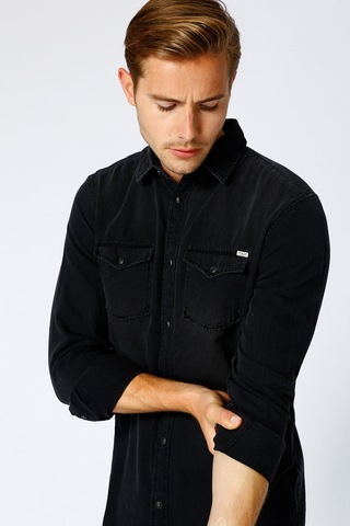 Jack & Jones Erkek Kot Gömlek - 12138115 Siyah