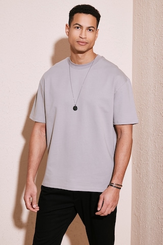 Buratti Pamuklu Bisiklet Yaka Relaxed Fit Basic Erkek T Shirt 5902610 Kül