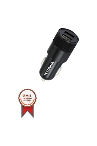 Torima C3 Type-c Siyah Tüm Araçlara Uyumlu Araba Çakmaklık Çift Usb Girişli Oto Şarj Aleti Soketi