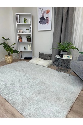 Gümüş Modern Düz Yıkanabilir Antibakteriyel Halı - Yo11500d