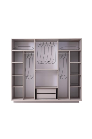 Kansas 6 Kapaklı Gardırop %100 Mdf