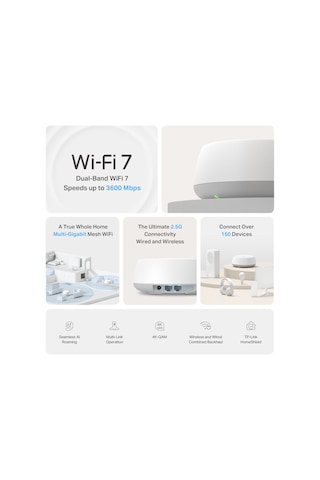 Tp-lınk Be25 Wıfı7 Be5000 Ev Ofis Tipi Mesh Router