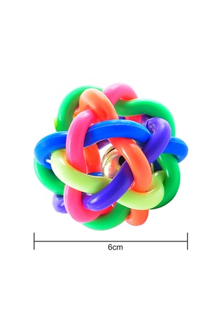 Lemestar Köpekler İçin Çarpıcı Renkli Kauçuk Oyun Topu - Çarpık Desenli Zilli Kumlama Oyuncak