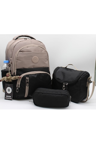 İlk Okul Çantası 3'lü Seti Unisex Çocuk İlkokul Çantası Bvt-8010 Vizon-siyah Vizon - Siyah