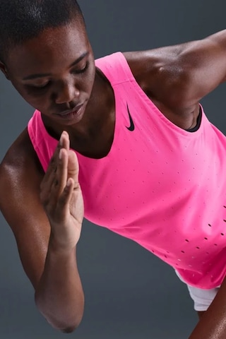 Nike Dri Fit Aeroswift Running Adv Singlet Tank Top Pink Lazer Kesim Koşu Atleti Pembe