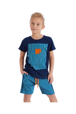 Denokids Alfabe Erkek Çocuk T-shirt Şort Takım Çok Renkli