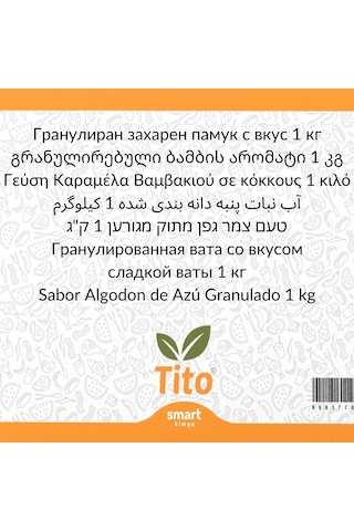Toz Pamuk Şekeri Aroması 1 Kg Tekli