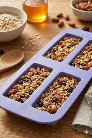 Silikon Müsli Bar, Granola Ve Protein Bar Kalıbı - Yapışmaz Dikdörtgen Çikolata Ve Kek Kalıbı Çok Renkli