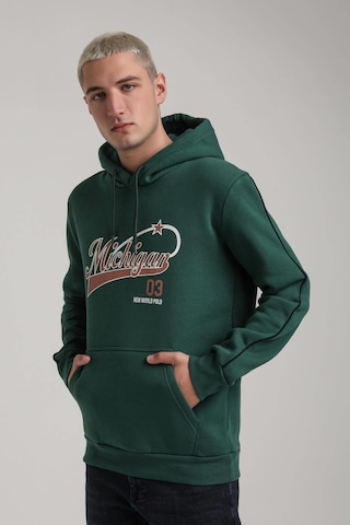 Kapüşonlu Yeşil Slim Fit Full-zip Sweatshirt 24fwm64079 YESIL Yeşil