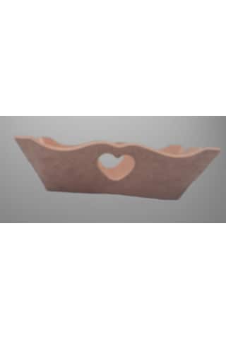 Hobi Dekoratif Model Ekmek Tepsi Dalgalı Kenar Kalpli Ahşap Mdf El Yapımı Natural