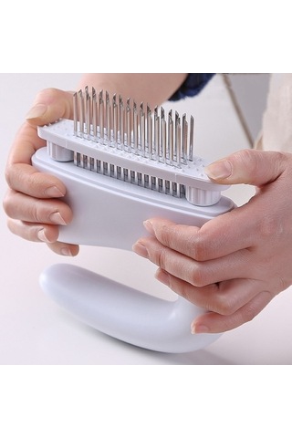 Primepickings Paslanmaz Çelik Kaburga Kırıcı 48-pin, Beyaz, Ev Mutfak İğnesi Beyaz