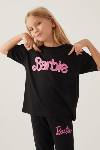 Barbie Short Siyah Kız Çocuk T-shirt 5274-42844 Siyah