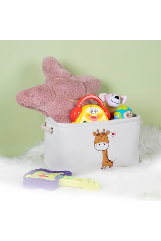 Decolove Oyuncak Sepeti - Zürafa Desenli / Büyük Boy Krem