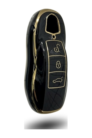 Premium Porsche Cayenne Panamera Macan Smart Nano Anahtar Kılıfı Siyah
